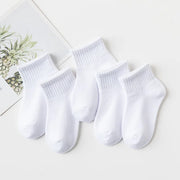5 Pairs/Lot 2023 New Summer Children Socks Cotton Fashion Black White Gray For 1-12 Years Kids Teen Student Baby Girl Boy Socks