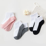 5 Pairs/Lot 2023 New Summer Children Socks Cotton Fashion Black White Gray For 1-12 Years Kids Teen Student Baby Girl Boy Socks
