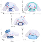 5style 5pcs Sanrio Figures Toys Kawaii Anime Cinnamoroll Kurumi My Melody Doll Decorative Ornament Children Christmas Gift
