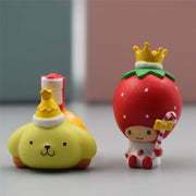 5style 5pcs Sanrio Figures Toys Kawaii Anime Cinnamoroll Kurumi My Melody Doll Decorative Ornament Children Christmas Gift