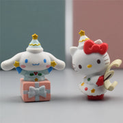 5style 5pcs Sanrio Figures Toys Kawaii Anime Cinnamoroll Kurumi My Melody Doll Decorative Ornament Children Christmas Gift