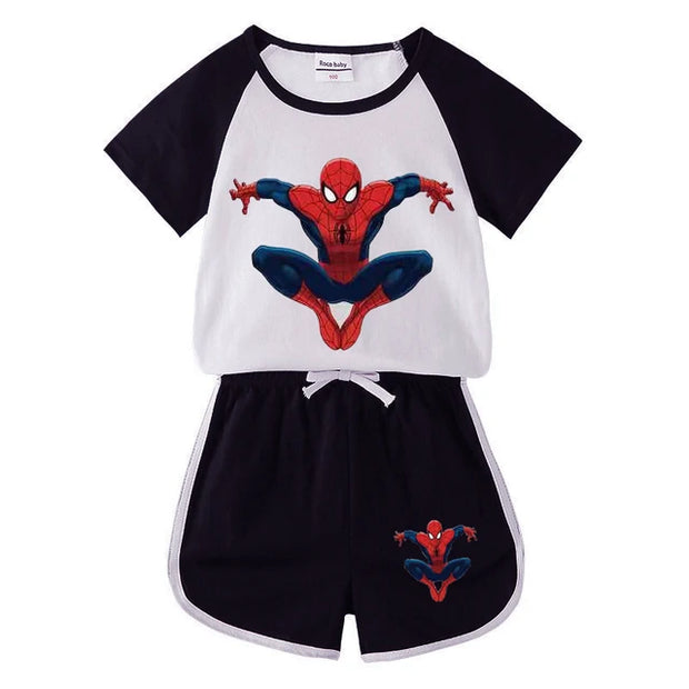 Children Summer Cartoon Sets Toddler Boy Girl Stitch  Printing Cotton T-shirts and Shorts 2pcs Set Kids Casual Tracksuits Suits