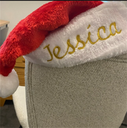 Custom Christmas Santa Hat Embroidered Name Christmas Party Decoration Hat X-Mas Party Happy New Year