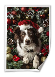 Custom Print Canvas Painting About Christmas Holiday Decorations Animal Cat Dog Photos  For Christmas and Livingroom Bedroom