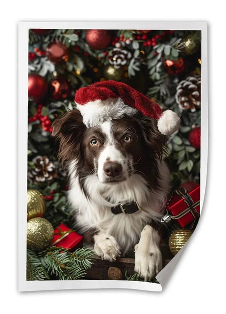 Custom Print Canvas Painting About Christmas Holiday Decorations Animal Cat Dog Photos  For Christmas and Livingroom Bedroom