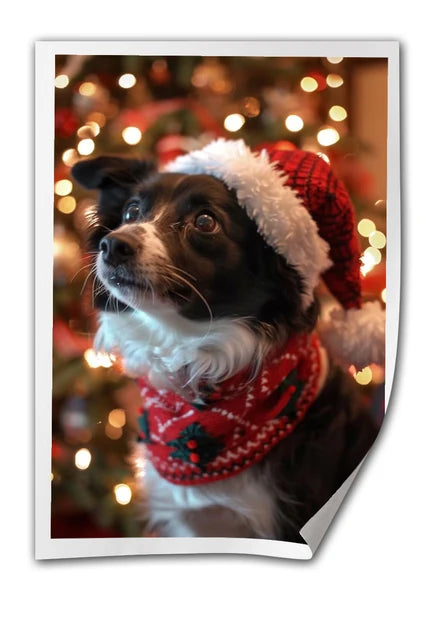 Custom Print Canvas Painting About Christmas Holiday Decorations Animal Cat Dog Photos  For Christmas and Livingroom Bedroom