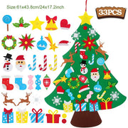 DIY Felt Christmas Tree 2024 Merry Christmas Decorations for Home Navidad Xmas Tree with Light Christmas Ornaments New Year Gift