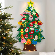DIY Felt Christmas Tree 2024 Merry Christmas Decorations for Home Navidad Xmas Tree with Light Christmas Ornaments New Year Gift