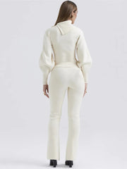 Mozision Casual Knit Sweater Two Piece Set Women Fashion Long Sleeve Pullovers Sweater And Pants Autumn Winter New Knited Sets