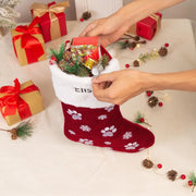Personalized Dog Christmas Stocking, Customized Christmas Ctockings with Name Paw & Bone Shape Dog Cat Stocking