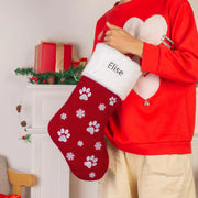 Personalized Dog Christmas Stocking, Customized Christmas Ctockings with Name Paw & Bone Shape Dog Cat Stocking
