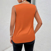 Satin Tank Tops Women Elegant Korean Style Silk Solid Color Sleeveless Tank Top Fashion Sexy Office Lady Cowl Neck Camisole