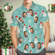 Small Size Men's Fashion 3D Custom Faces Santa Xmas Print Shirts Happy Christmas Graphic Shirts & Blouses Kid Short Shirts Tops