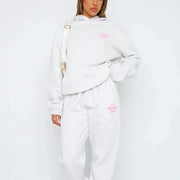 Spring, autumn and winter new women's suit fashion sports long sleeve pullover hooded sweatshirt set