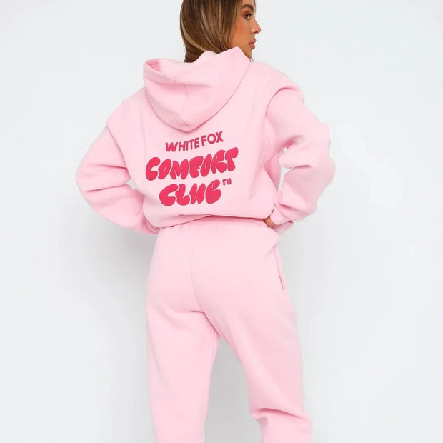 Spring, autumn and winter new women's suit fashion sports long sleeve pullover hooded sweatshirt set