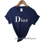Women's casual printed loose T-shirt, spring and summer short sleeved minimalist top, 2024 fashionable clothing trend, women's t