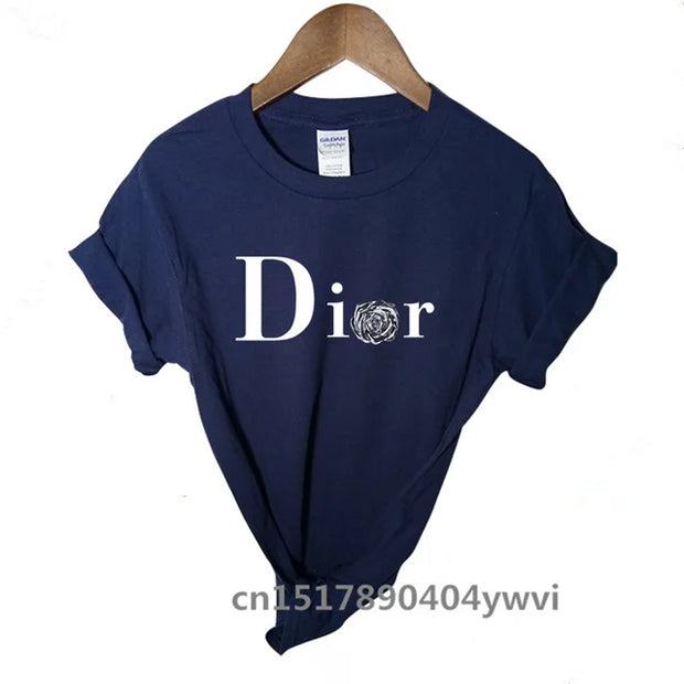Women's casual printed loose T-shirt, spring and summer short sleeved minimalist top, 2024 fashionable clothing trend, women's t