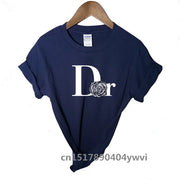 Women's casual printed loose T-shirt, spring and summer short sleeved minimalist top, 2024 fashionable clothing trend, women's t