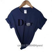 Women's casual printed loose T-shirt, spring and summer short sleeved minimalist top, 2024 fashionable clothing trend, women's t
