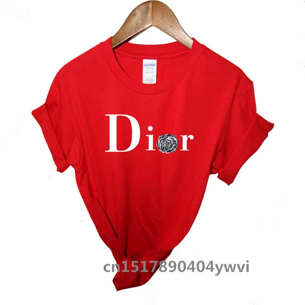 Women's casual printed loose T-shirt, spring and summer short sleeved minimalist top, 2024 fashionable clothing trend, women's t