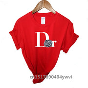 Women's casual printed loose T-shirt, spring and summer short sleeved minimalist top, 2024 fashionable clothing trend, women's t