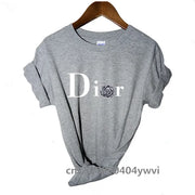 Women's casual printed loose T-shirt, spring and summer short sleeved minimalist top, 2024 fashionable clothing trend, women's t