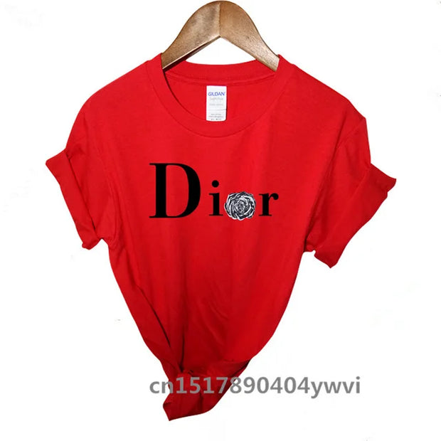 Women's casual printed loose T-shirt, spring and summer short sleeved minimalist top, 2024 fashionable clothing trend, women's t