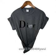 Women's casual printed loose T-shirt, spring and summer short sleeved minimalist top, 2024 fashionable clothing trend, women's t
