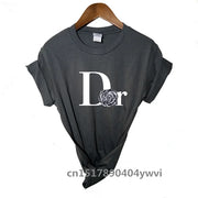 Women's casual printed loose T-shirt, spring and summer short sleeved minimalist top, 2024 fashionable clothing trend, women's t