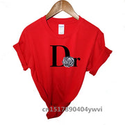Women's casual printed loose T-shirt, spring and summer short sleeved minimalist top, 2024 fashionable clothing trend, women's t