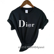 Women's casual printed loose T-shirt, spring and summer short sleeved minimalist top, 2024 fashionable clothing trend, women's t