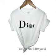 Women's casual printed loose T-shirt, spring and summer short sleeved minimalist top, 2024 fashionable clothing trend, women's t